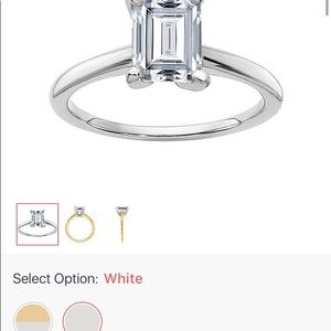 14kt white gold Moissanite emerald cut ring